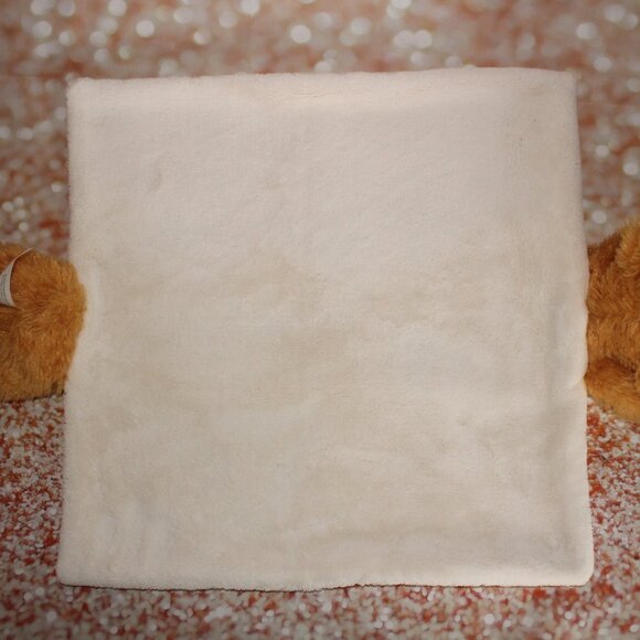 Greenbrier Security Blanket Gold White Plaid With Attached Plush Bear - Picture 4 of 6
